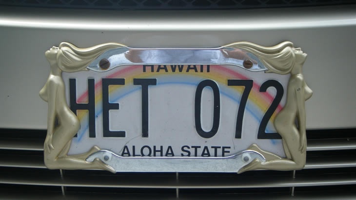 ハワイ州のナンバープレート